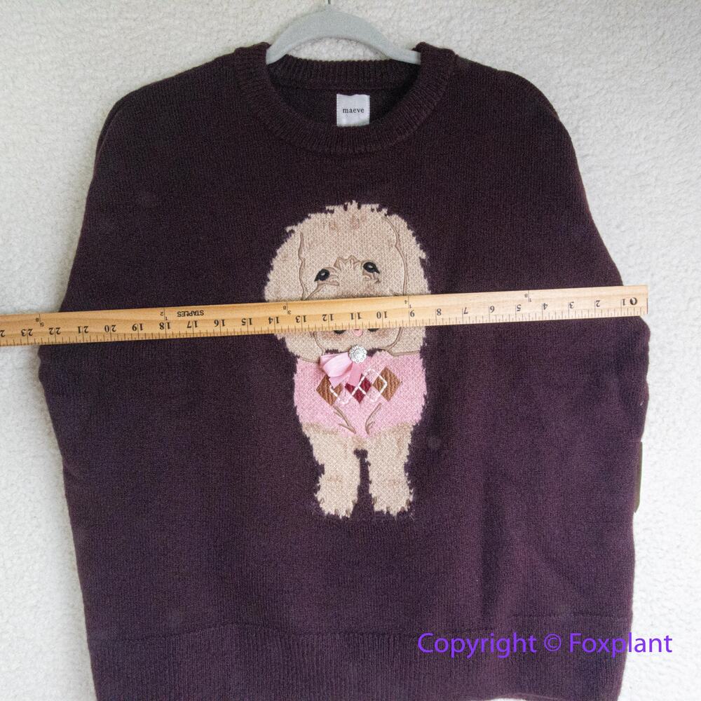 New! Anthropologie Maeve Crew-Neck Dog Icon Pullover Sweater, size S - Picture 11 of 16